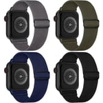 4-pack Stretch Nylon Elastiska Band Kompatibla med Apple Watch