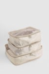 Womens Suitcase Packing Cubes 3 Pack - Beige - One Size, Beige