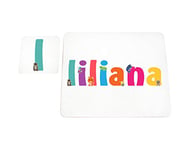 Little Helper LHV-LILILIANA-COASTERANDPLACEMAT-15IT Dessous de verre et sets de table avec finition brillante, personnalisés pour filles Nom Liliana, multicolore, 21 x 30 x 2 cm