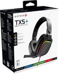 TX5+ Casque Filaire RGB pour PS5, Xbox Series S|X, PC, Mobile - Lighting RGB - Design Plat - Suppression Passive du Bruit - Jack 3,5 mm