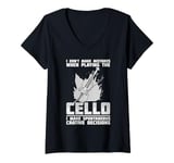 Womens Cello Instrument Funny Playing Musical Lesson V-Neck T-Shirt