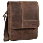 STILORD 'Andy' Sacoche Homme Cuir Petite Sac Bandouliere Cuir Veritable Vintage Sac Besace Tablette 11 Pouces iPad Sac Messager d'épaule, Couleur:veleta - marron