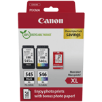 Canon PG545XL Black CL546XL Colour Photo Value Pack For PIXMA TR4550 Printer