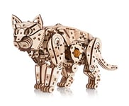 EWA Eco-Wood-Art Puzzle en Bois 3D pour Adolescents et Adultes-Chat Sauvage-Kit de Bricolage, Auto-Assemblage, Pas Besoin de colle-508 pièces, Wild Cat, Naturel