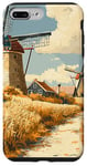 iPhone 7 Plus/8 Plus Wheat Fields With Windmills Landscape Vintage Graphic Case