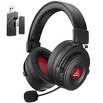 EKSA E900BT Casque Gaming sans Fil, Casque Gamer Bluetooth Wireless 2.4GHz Type-C & USB Dongle, Casque PC avec Micro Antibruit ENC, 50Hrs D'autonomie, Casque avec Jack 3,5mm pour PS4/PS/PC