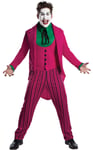 Adult THE JOKER 1966 Pink Fancy Dress Costume Film Mens Villain Batman Halloween