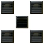 5 X External Ventilation Grille Cover Outlets For Extractor Fan 100 Mm Black