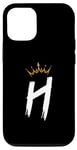 Coque pour iPhone 12/12 Pro Queen King Lettre H – Lettre préférée avec alphabet couronne