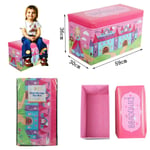 Princess Kids Storage Toys Box Books Bench Childrens W/ Lid Folding Stool Seat