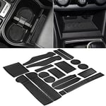 SENSHINE Customized Liners for Subaru Forester Accessories 2019 2020 2021 2022 2023 2024 Cup Holder Insert Liner Center Console Box Mats Inserts Mats 19-PC Set (Black Trim)