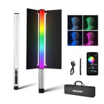 NEEWER CL124 II Stick Light Vidéo LED RGB Portatif avec Contrôle APP, Bâton Lumineux Batterie 3200mAh Couleurs 360° 2500K-10000K Eclairage Réglage PWM 1560lux/0,5m CRI97+ 17 Scenes Tube Lumiere Photo