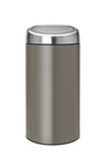 Brabantia Touch Bin Recycle, 2 X 20 Litres, avec Seaux Intérieurs en Plastique - Platinum