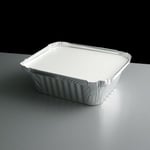 1000x Aluminium Foil Containers & Lids Size 2 Trays Tray Takeaway Silver Chinese