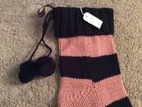 BNWT New Jack Wills Knitted Pink & Blue Striped Christmas Stocking - 56cm Long