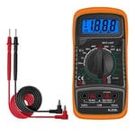 Shining House - Digital Multimeter Manual Mini Battery Tester dmm Meter diy Voltage Test ac dc Current Resistance Amperometer,noir + orange,14.373.4cm