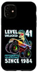 iPhone 11 Level 41 Unlocked T Rex Monster Truck Dinosaur 41st Birthday Case