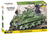 Cobi 2570 Historical Collection Wwii American M4a3 Sherman Medium Tank 852 Bricks