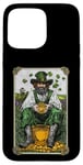 Coque pour iPhone 15 Pro Max Pot of Gold Carte de tarot Leprechaun irlandais