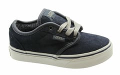 Vans Childrens Unisex Off The Wall Atwood Suede Kids Junior Lace Up Canvas Trainers ZNRGJW B40D - Blue Leather (archived) - Size UK 2.5