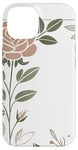 Coque pour iPhone 14 Rose florale botanique, style minimaliste, roses d'amour