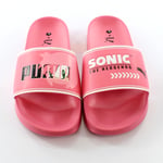 Puma Childrens Unisex SEGA Leadcat FTR SONIC JR Slide Slip On Junior Flip Flop Pink 372342 02 - Size UK 4