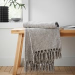 Catherine Lansfield Wilson Plain Chenille, 130x170 cm, Blanket Throw, Grey