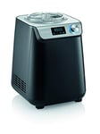 SEVERIN Sorbetière 2-en-1 Compacte 135 W, Sorbetière électrique et yaourtière d'une capacité 1,2 L, Machine à glace avec livre de recettes, noir, EZ 7407