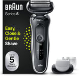 Braun Series 5 51-W1600s Electric Shaver for Men with EasyClick Body Groomer Wet