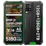 Blackview Rugged Smartphone Android 14, BV4800Pro 12GB+128GB/1TB Expand, 6.56 HD+ Mobile Phones, 8MP+16MP Waterproof Phone, 5180mAh, 4G Dual SIM, NFC/Face Fingerprint Unlocked/Glove Mode - Green