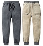 Yutdeng Pantalon de Sport Confortable Homme Sweatpants Chaud Pantalon de Jogging Plus Polaire Pantalon de Survêtement épais Slim Tracksuit Bas avec Poches,Gris,XL