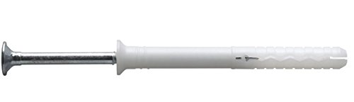 Mungo MNAr-Z 1125814S Gousset en nylon prolongé avec une vis à clou en acier inoxydable A2, bord évasé, 8 x 140 mm, 100 pièces