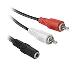 Ekon Câble jack 3,5 mm RCA, câble AUX, 0,5 mètres, femelle mâle, pour stéréo, coffres, mélangeurs, ordinateur portable, casque, mp3, iPod, smartphone, tablette