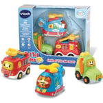 Coffret Trio Secours - VTECH - Tut Tut Bolides - Camion de pompiers, tracteur et hélico - 1 à 5 ans