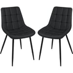 Dazhom - Lot de 2 Chaises de Salle à Manger en Simili Cuir Chaises de cuisine tapissées noir