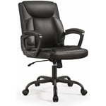 Songmics - Fauteuil de Bureau, Chaise d'Ordinateur, Siège Ergonomique Pivotant, Hauteur Réglable, Accoudoirs Rembourrés