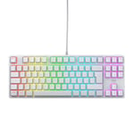 CHERRY XTRFY K4V2 TKL, Clavier De Jeu Filaire sans Pavé Numérique, Disposition Française (AZERTY), Éclairage RGB, Commutateurs Mécaniques MX2A Red, Blanc