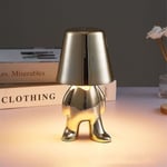 Sängbord Touch Bordlampa, Guld Thinker Lampa Skrivbordslampa Sladdlös Uppladdningsbar Bärbar Dekorativ Nattdukslampa Med USB-Laddning silver C