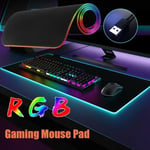 Tapis de Souris Gamer Lumineux, Gaming Mouse Pad LED Rétro-Eclairage RGB avec câble USB, 800x 300 x 4 mm