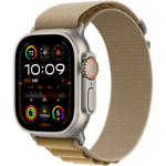 Apple Watch Ultra 2 -Alpine-rannekkeella. Luonnonvaalea / Sahara. M (145–190 mm). GPS + Cellular