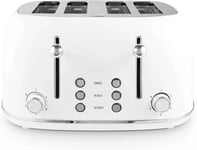 Tower Heritage 4 Slice Toaster In White & Chrome T20076WHT