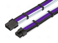 GPU 6 Pin+ 2 PCIE Purple Black PET Sleeved Extension Cable 30cm 2 Black Comb