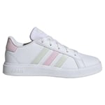 adidas Grand Court 2.0 Shoes Kids Sneaker, FTWR White/Crystal Jade/Clear Pink, 2.5 UK Child