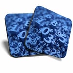 2 x Coasters - Blue Number Art Maths Physics Home Gift #12331