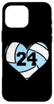 iPhone 16 Pro Max Volleyball Number 24 Jersey Funny Volleyball Heart Game Day Case