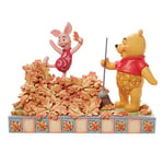 Enesco Jim Shore 6008990 Disney Traditions Figurine d'automne Winnie l'ourson et Porcinet 5,43" H x 3,54" W x 7,48" L Orange