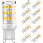 Ersandy - Ampoule G9 led, 3W Equivalent 30W G9 Halogène, 300LM, Blanc Chaud 3000K, Sans Scintillement, ac 220V, NON-Dimmable, Lot de 10 [Classe