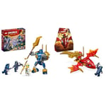 LEGO Ninjago Pack de Combat : Le Robot de Jay, Jouet de Ninja pour Enfants & Ninjago L’Attaque du Dragon Rebelle de Kai, Set Ninja avec Jouet de Dragon et Figurines incluant Kai