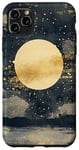 iPhone 11 Pro Max Full Moon & Stars Abstract Sky Dark Cottagecore Painting Art Case