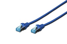 DIGITUS CAT 5e SF-UTP Patch Cable, 3m, Network LAN DSL Ethernet Cable, PVC, AWG 26/7, Blue